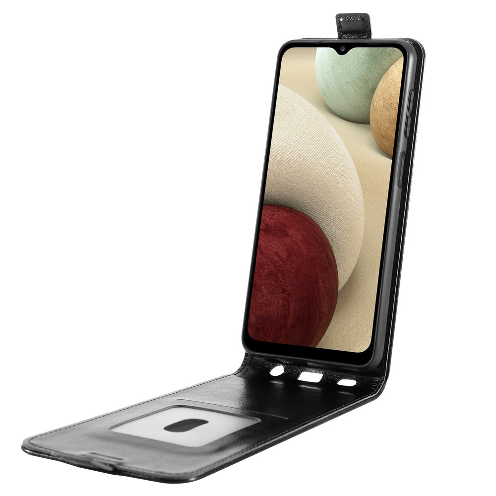 ShieldCase® Shieldcase Samsung Galaxy A12 Flip Case (Schwarzes Leder) ShieldCase® Shieldcase Samsung Galaxy A12 Flip Case (Schwarzes Leder)