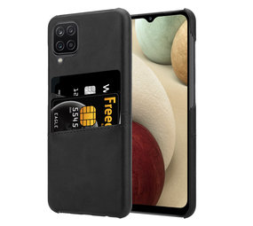 ShieldCase® Vintage Hülle mit Kartenfach Samsung Galaxy A12 (Schwarz)