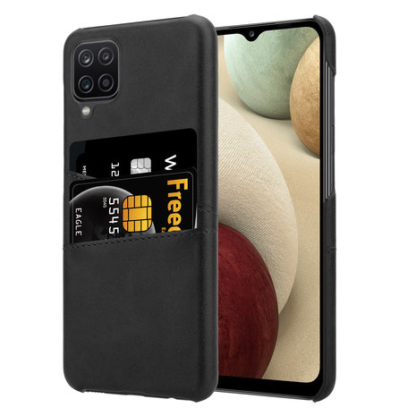 ShieldCase® Shieldcase Vintage Hülle mit Kartenfach Samsung Galaxy A12 (Schwarz)