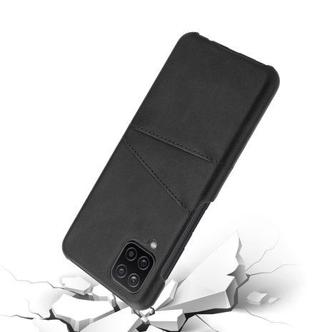 ShieldCase® Shieldcase Vintage Hülle mit Kartenfach Samsung Galaxy A12 (Schwarz)