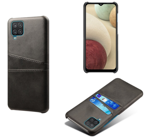 ShieldCase® Shieldcase Vintage Hülle mit Kartenfach Samsung Galaxy A12 (Schwarz)