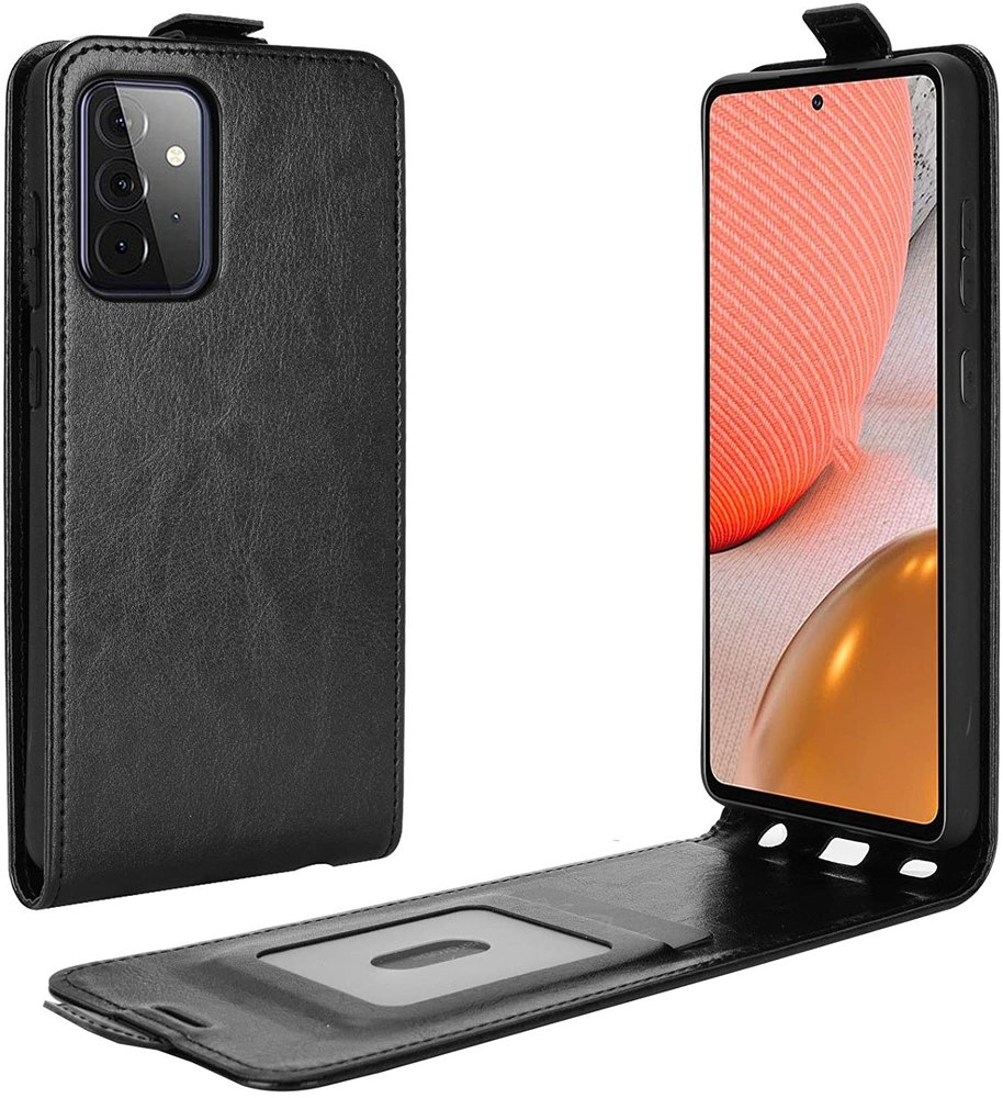 ShieldCase® Shieldcase Samsung Galaxy A72 Flip Case (Schwarzes Leder) ShieldCase® Shieldcase Samsung Galaxy A72 Flip Case (Schwarzes Leder)
