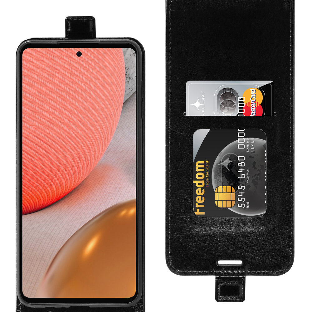 ShieldCase® Shieldcase Samsung Galaxy A72 Flip Case (Schwarzes Leder) ShieldCase® Shieldcase Samsung Galaxy A72 Flip Case (Schwarzes Leder)