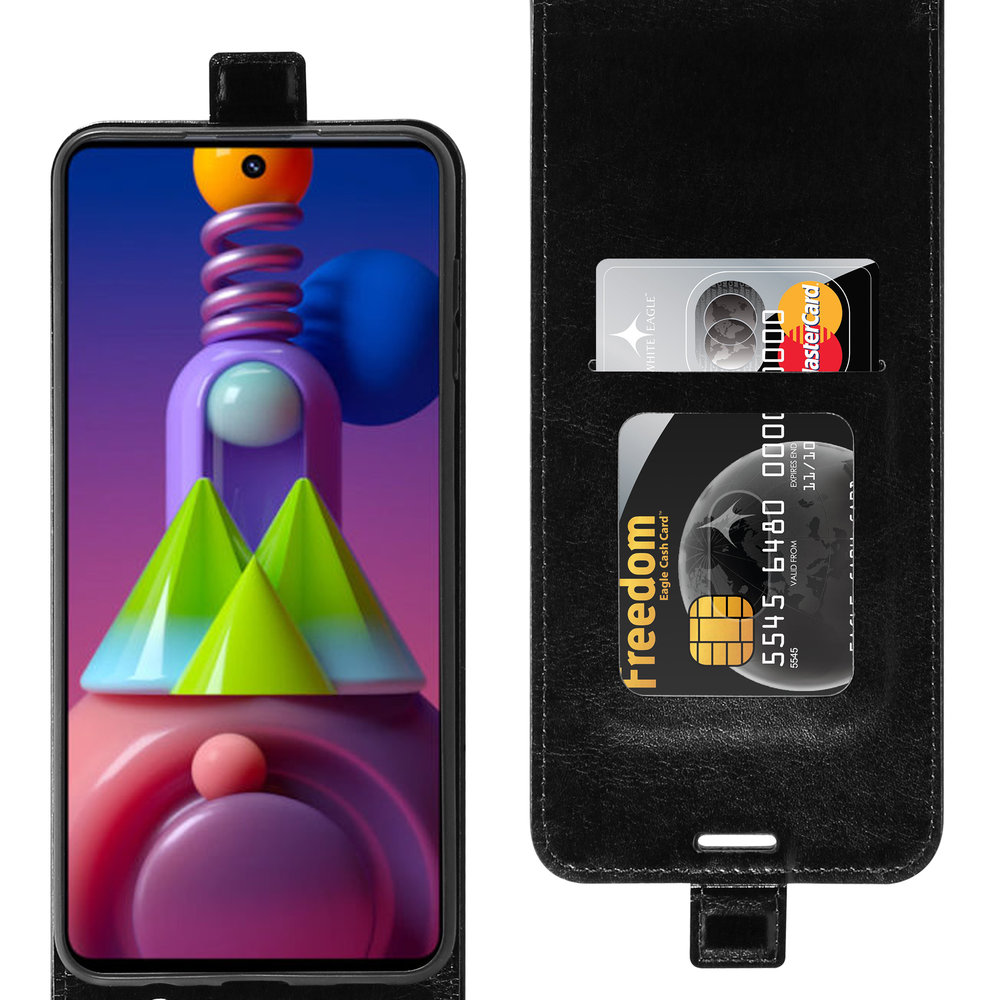 ShieldCase® Shieldcase Samsung Galaxy M51 Flip-Case (Schwarzes Leder) ShieldCase® Shieldcase Samsung Galaxy M51 Flip-Case (Schwarzes Leder)