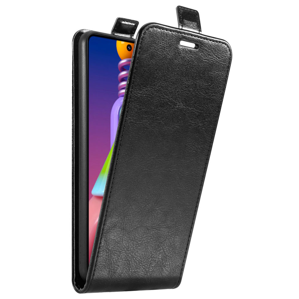 ShieldCase® Shieldcase Samsung Galaxy M51 Flip-Case (Schwarzes Leder) ShieldCase® Shieldcase Samsung Galaxy M51 Flip-Case (Schwarzes Leder)