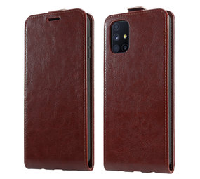 ShieldCase® Samsung Galaxy M51 Flip Hülle (Braunes Leder)