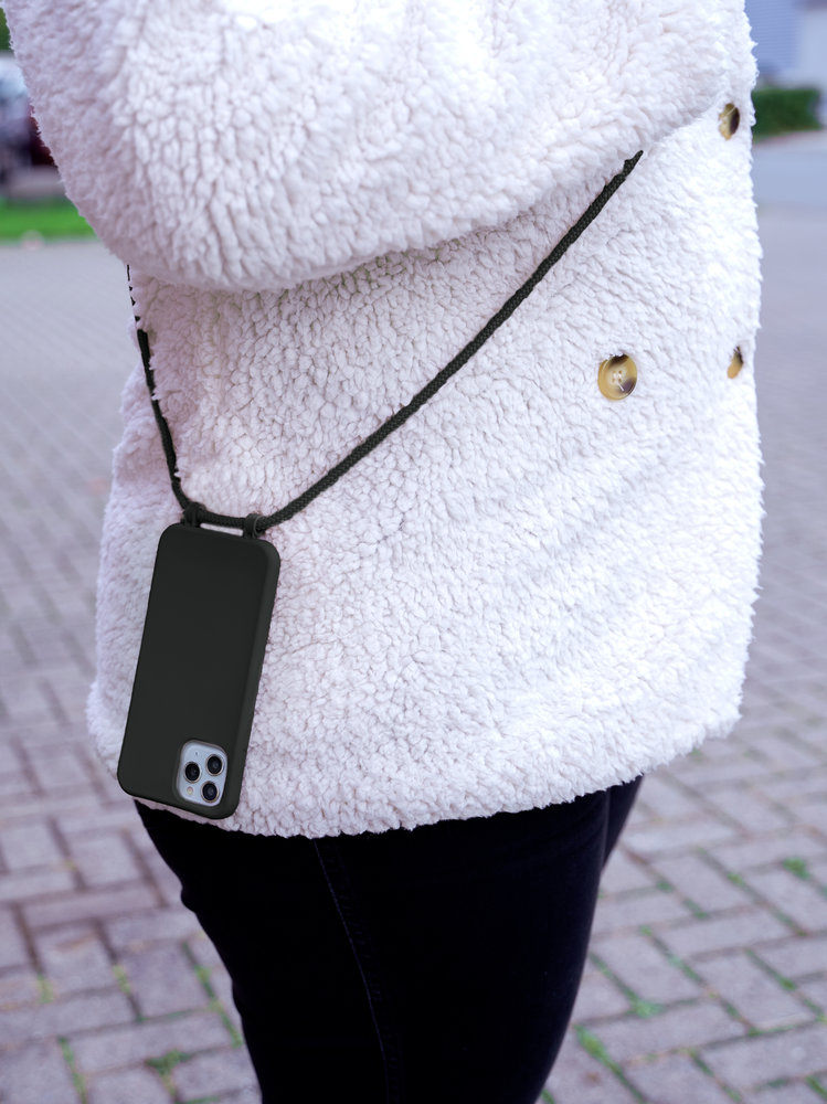 Coverzs Coverzs Silikonhülle mit Band iPhone Xr (Schwarz) Coverzs Coverzs Silikonhülle mit Band iPhone Xr (Schwarz)