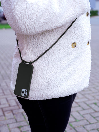 Coverzs Coverzs Silikonhülle mit Band iPhone Xr (Schwarz) Coverzs Coverzs Silikonhülle mit Band iPhone Xr (Schwarz)