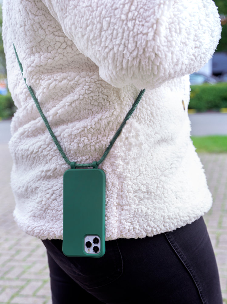 Coverzs Coverzs Silikonhülle mit Band iPhone Xr (Dunkelgrün) Coverzs Coverzs Silikonhülle mit Band iPhone Xr (Dunkelgrün)