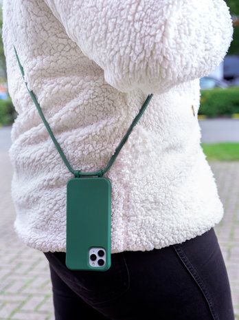 Coverzs Coverzs Silikonhülle mit Band iPhone Xr (Dunkelgrün) Coverzs Coverzs Silikonhülle mit Band iPhone Xr (Dunkelgrün)