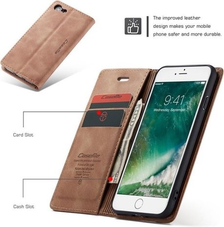ShieldCase® CaseMe Luxus Book Case iPhone SE 2020 (Braun) ShieldCase® CaseMe Luxus Book Case iPhone SE 2020 (Braun)