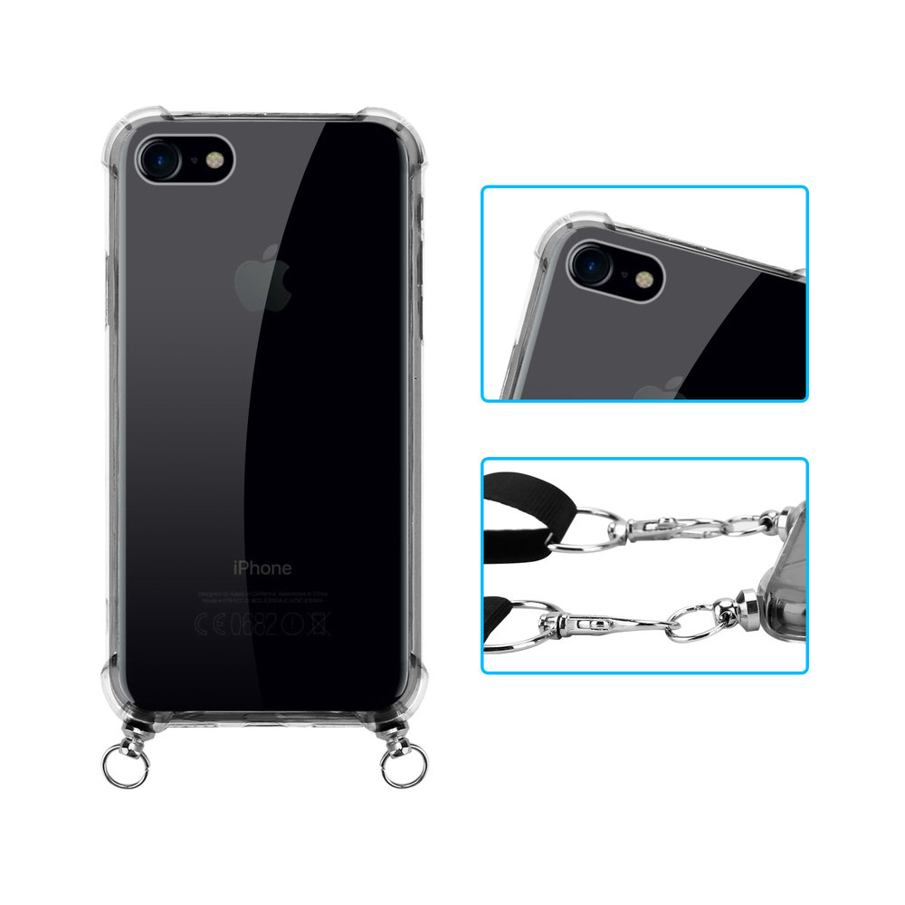 ShieldCase® ShieldCase Shock Case mit Schwarzem Schlüsselband iPhone SE 2020 ShieldCase® ShieldCase Shock Case mit Schwarzem Schlüsselband iPhone SE 2020
