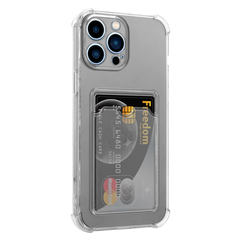 iPhone 15 Pro Max TPU Hülle mit Kartenfach (Transparent) 
