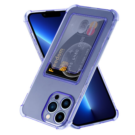 ShieldCase® ShieldCase iPhone 13 Pro Max TPU-Hülle mit Kartenfach (Transparent Lila) ShieldCase® ShieldCase iPhone 13 Pro Max TPU-Hülle mit Kartenfach (Transparent Lila)