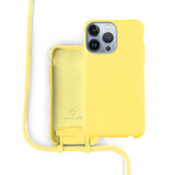 Coverzs Silikonhülle mit Band iPhone 13 Pro (Gelb)