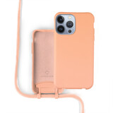 Coverzs Silikonhülle mit Band iPhone 13 Pro (Orange)