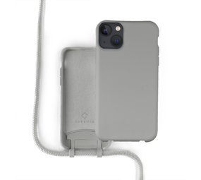 Coverzs Silikonhülle mit Band iPhone 13 (Grau)