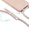 Coverzs Coverzs Silikon Case mit Band iPhone (Rosa) - Name + Name - Vertikal Coverzs Coverzs Silikon Case mit Band iPhone (Rosa) - Name + Name - Vertikal