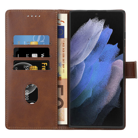 ShieldCase® Shieldcase Samsung Galaxy S22 Ultra Wallet Case (Braun) ShieldCase® Shieldcase Samsung Galaxy S22 Ultra Wallet Case (Braun)