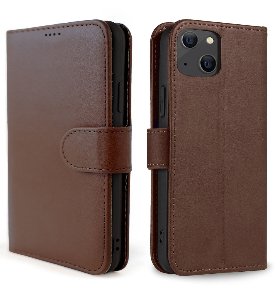 Coverzs Coverzs iPhone 13 Mini Bookcase Cover (Braun) Coverzs Coverzs iPhone 13 Mini Bookcase Cover (Braun)