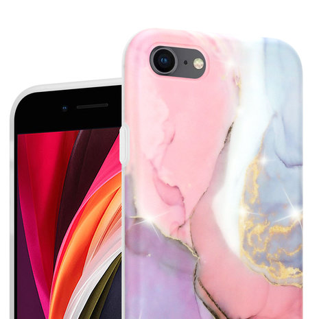 ShieldCase® ShieldCase Lovely Lila Marmor iPhone SE 2022 Hülle ShieldCase® ShieldCase Lovely Lila Marmor iPhone SE 2022 Hülle