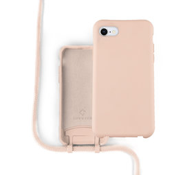 Coverzs Silikonhülle mit Band iPhone SE 2022 (Rosa)