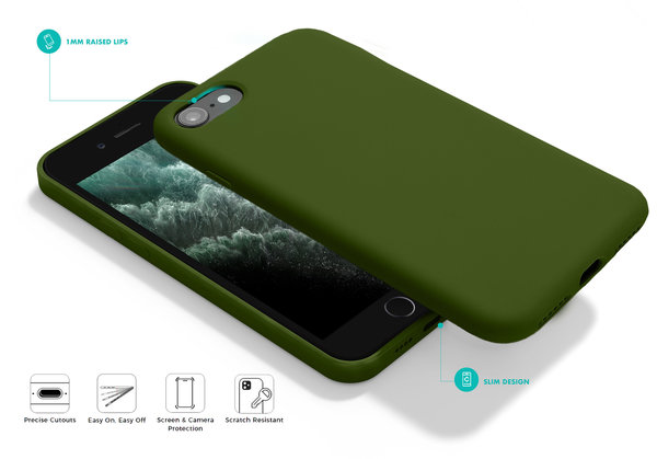 Coverzs Coverzs Luxus Liquid Silikon Case iPhone SE 2022 (ArmeeGrün) Coverzs Coverzs Luxus Liquid Silikon Case iPhone SE 2022 (ArmeeGrün)