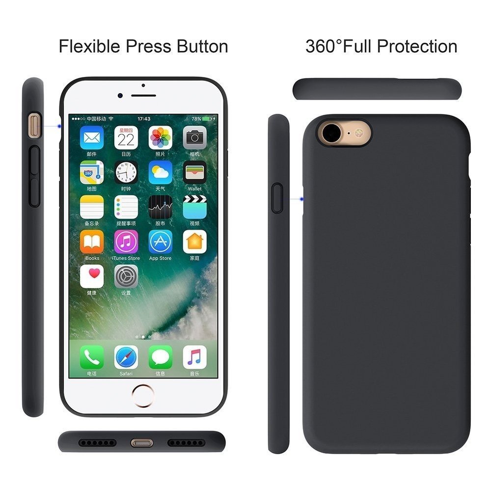 ShieldCase® Shieldcase Silikonhülle iPhone SE 2022 (Schwarz)