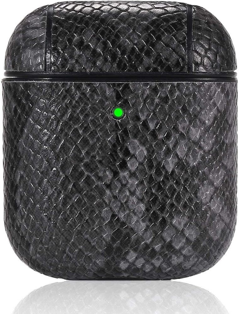 ShieldCase® Shieldcase Schuldig Grau Apple AirPods 2 Hülle mit Schlangenmuster (Dunkelgrau)