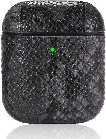 ShieldCase® Shieldcase Schuldig Grau Apple AirPods 2 Hülle mit Schlangenmuster (Dunkelgrau)