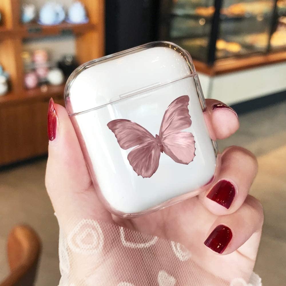ShieldCase® Shieldcase Butterfly Kisses Apple AirPods 2 Hülle (Transparent/Pink) ShieldCase® Shieldcase Butterfly Kisses Apple AirPods 2 Hülle (Transparent/Pink)