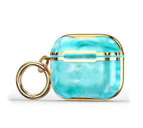 ShieldCase® Airpods 3 TPU-Marmorhülle (Aqua/gold)
