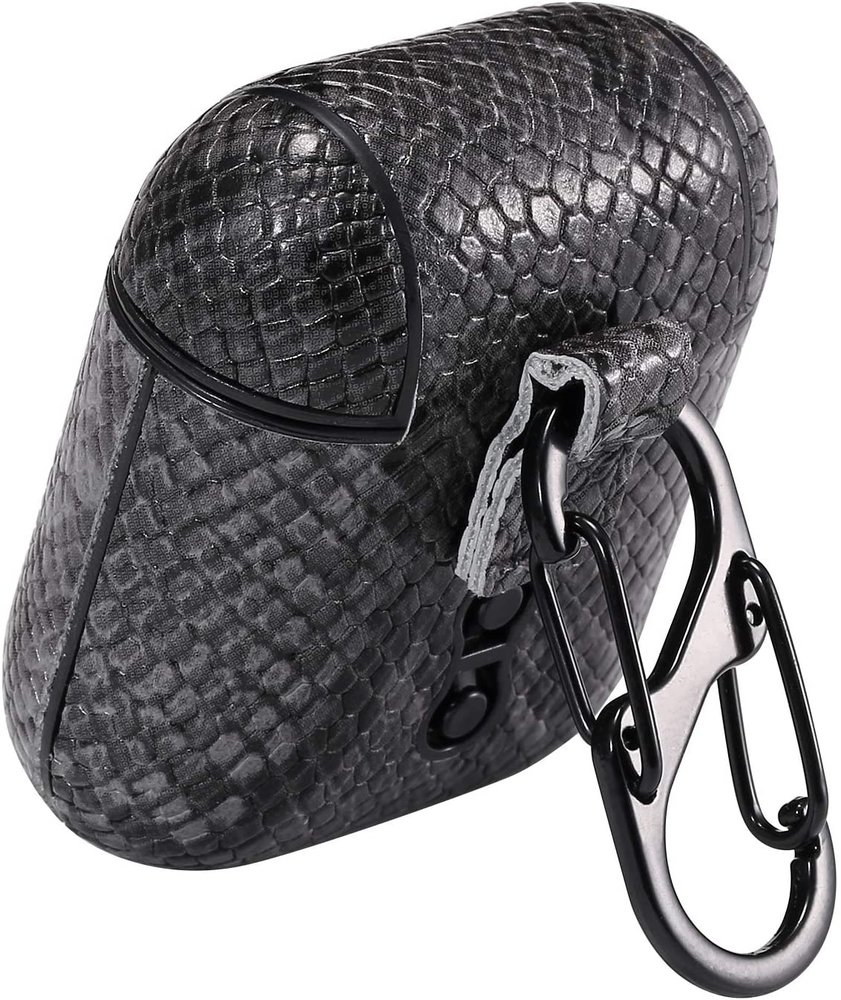 ShieldCase® Shieldcase Schuldig Grau Apple Airpods Hülle mit Schlangenmuster (Dunkelgrau) ShieldCase® Shieldcase Schuldig Grau Apple Airpods Hülle mit Schlangenmuster (Dunkelgrau)