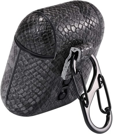 ShieldCase® Shieldcase Schuldig Grau Apple Airpods Hülle mit Schlangenmuster (Dunkelgrau) ShieldCase® Shieldcase Schuldig Grau Apple Airpods Hülle mit Schlangenmuster (Dunkelgrau)