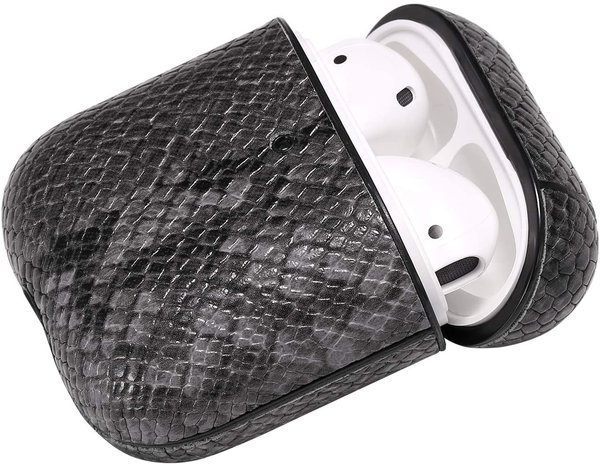 ShieldCase® Shieldcase Schuldig Grau Apple Airpods Hülle mit Schlangenmuster (Dunkelgrau) ShieldCase® Shieldcase Schuldig Grau Apple Airpods Hülle mit Schlangenmuster (Dunkelgrau)