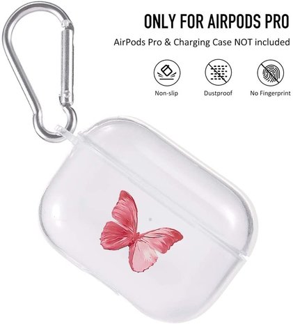 ShieldCase® Shieldcase Butterfly Kisses Apple Airpods Pro Hülle (Transparent/Pink) ShieldCase® Shieldcase Butterfly Kisses Apple Airpods Pro Hülle (Transparent/Pink)