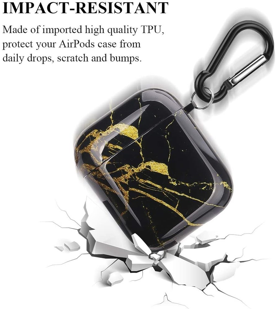 ShieldCase® Shieldcase Airpods Hülle Schwarzem Marmor (Schwarz) ShieldCase® Shieldcase Airpods Hülle Schwarzem Marmor (Schwarz)