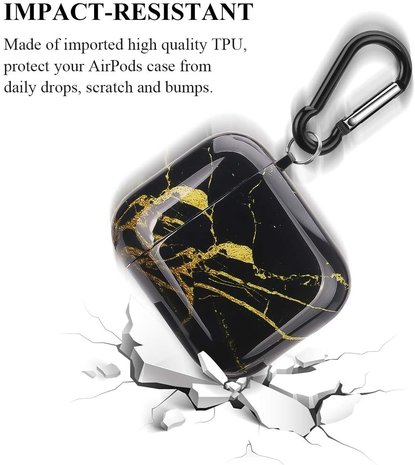 ShieldCase® Shieldcase Airpods Hülle Schwarzem Marmor (Schwarz) ShieldCase® Shieldcase Airpods Hülle Schwarzem Marmor (Schwarz)