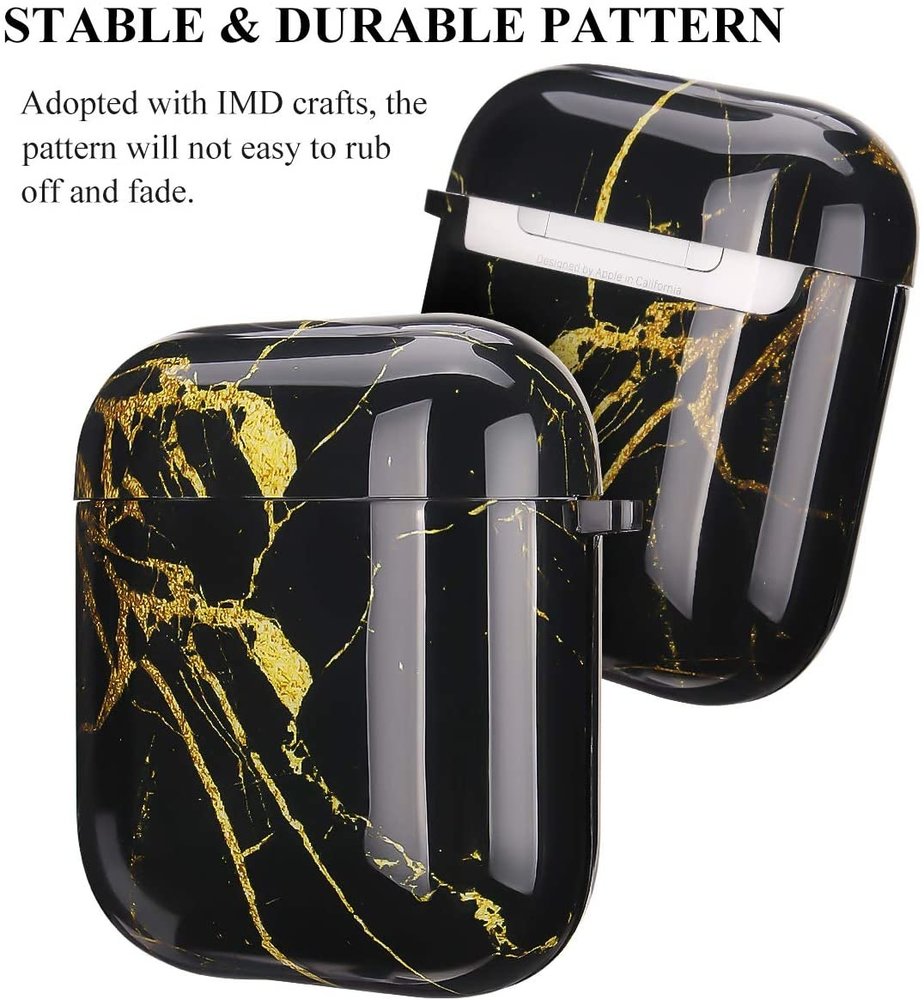 ShieldCase® Shieldcase Airpods Hülle Schwarzem Marmor (Schwarz) ShieldCase® Shieldcase Airpods Hülle Schwarzem Marmor (Schwarz)