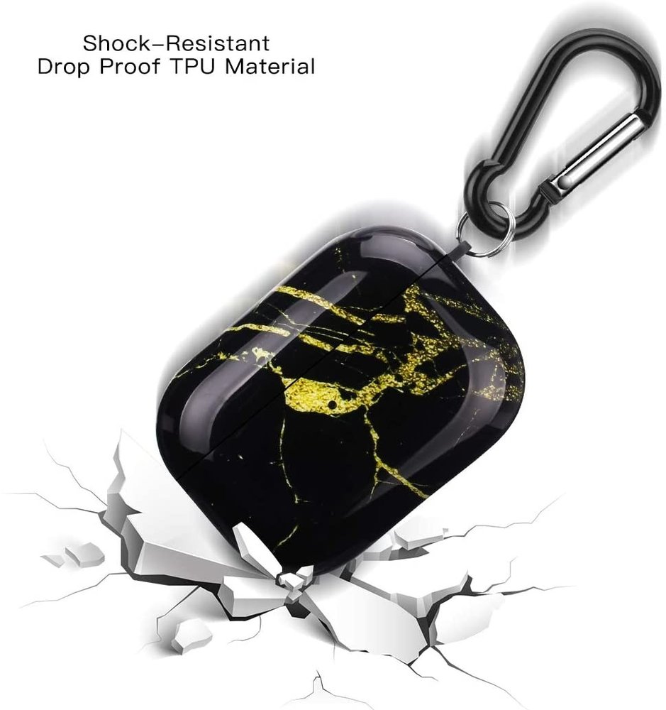 ShieldCase® Shieldcase Airpods Pro Hülle Schwarzem Marmor (Schwarz) ShieldCase® Shieldcase Airpods Pro Hülle Schwarzem Marmor (Schwarz)