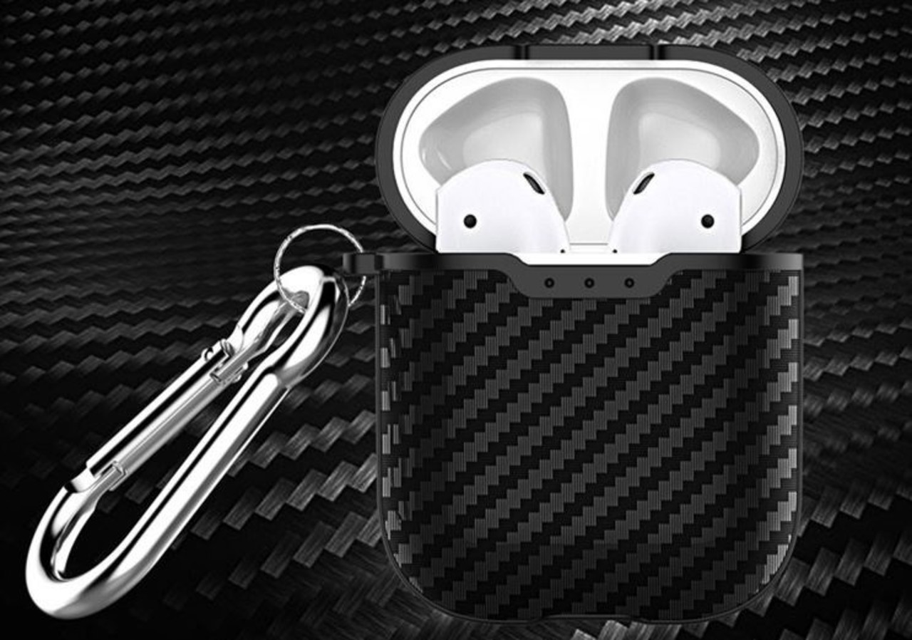 ShieldCase® Shieldcase Schwarzer Streifen Airpods Hülle (Schwarz)