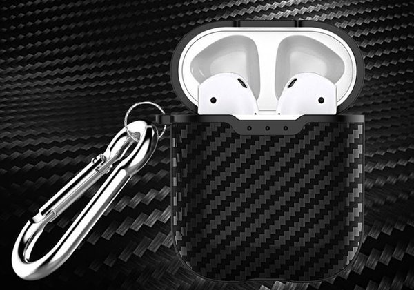 ShieldCase® Shieldcase Schwarzer Streifen Airpods Hülle (Schwarz)