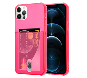 ShieldCase® Shock Case mit Kartenhalter iPhone 12 Pro Max - 6,7 Zoll - Rosa/Rot