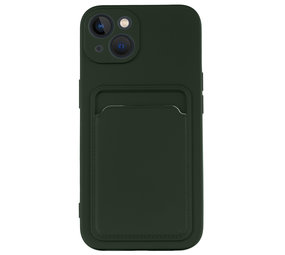 ShieldCase® iPhone 13 Silikonhülle mit Kartenhalter (Dunkelgrün)