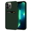 ShieldCase® ShieldCase iPhone 13 Pro Max Silikonhülle mit Kartenhalter (Dunkelgrün)