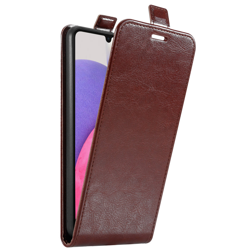 ShieldCase® ShieldCase Samsung Galaxy A33 Klapphülle (braunes Leder)