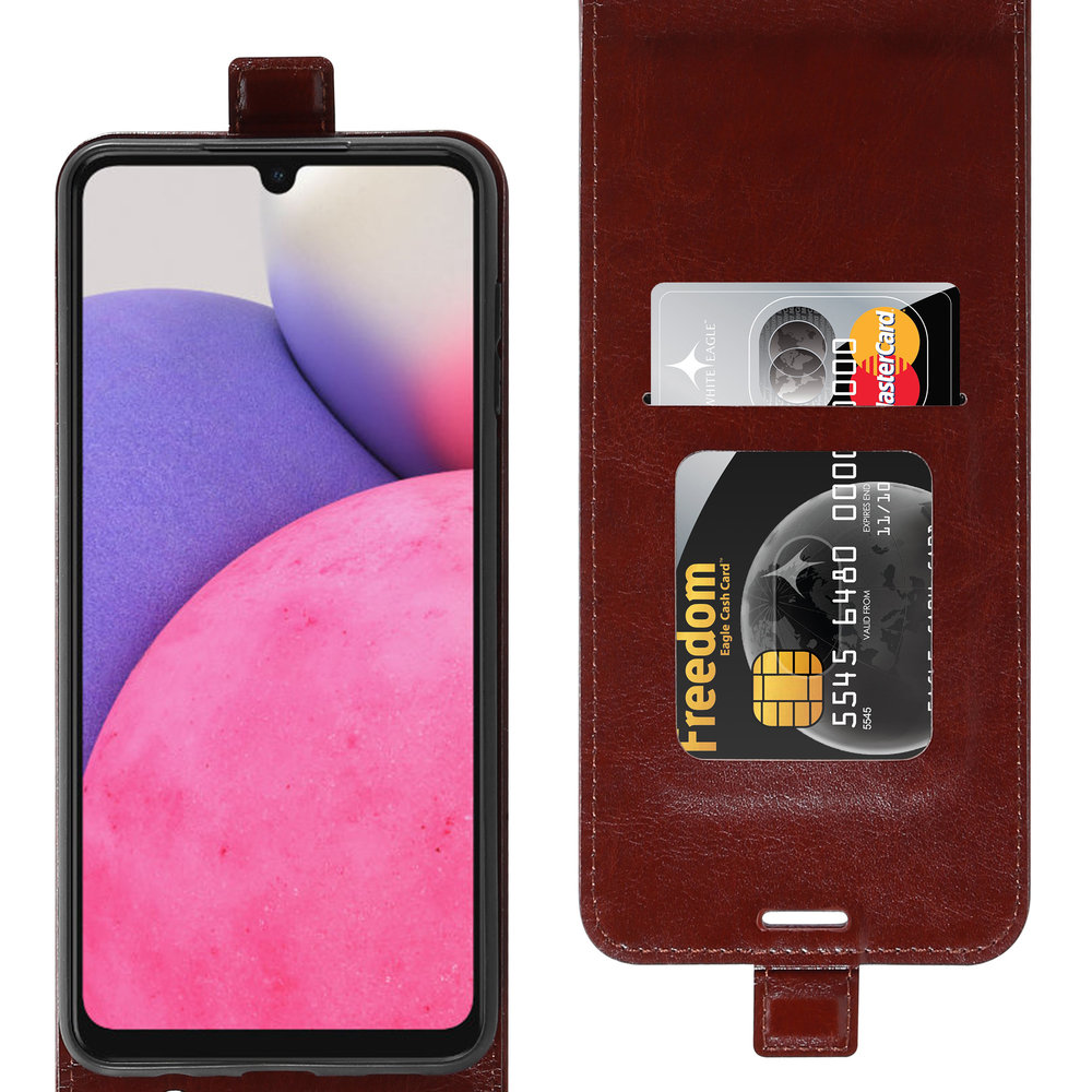ShieldCase® ShieldCase Samsung Galaxy A33 Klapphülle (braunes Leder)