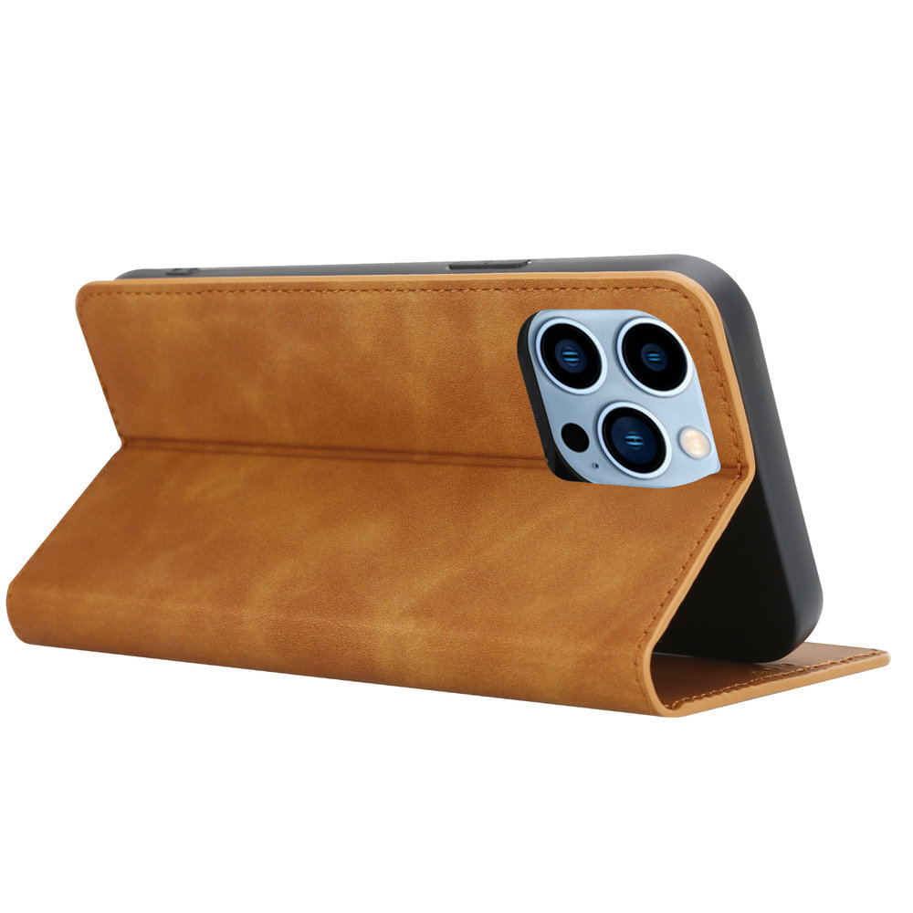 Coverzs Coverzs iPhone 14 Pro Max Luxus Book Case (Braun) Coverzs Coverzs iPhone 14 Pro Max Luxus Book Case (Braun)