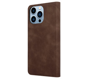 Coverzs iPhone 14 Pro Max Luxus Book Case (DunkelBraun)