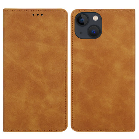 Coverzs Coverzs iPhone 14 Luxus Book Case (Braun) Coverzs Coverzs iPhone 14 Luxus Book Case (Braun)